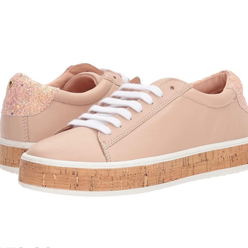 Kate Spade Amy Blush Pink Cork Sparkle Sneakers